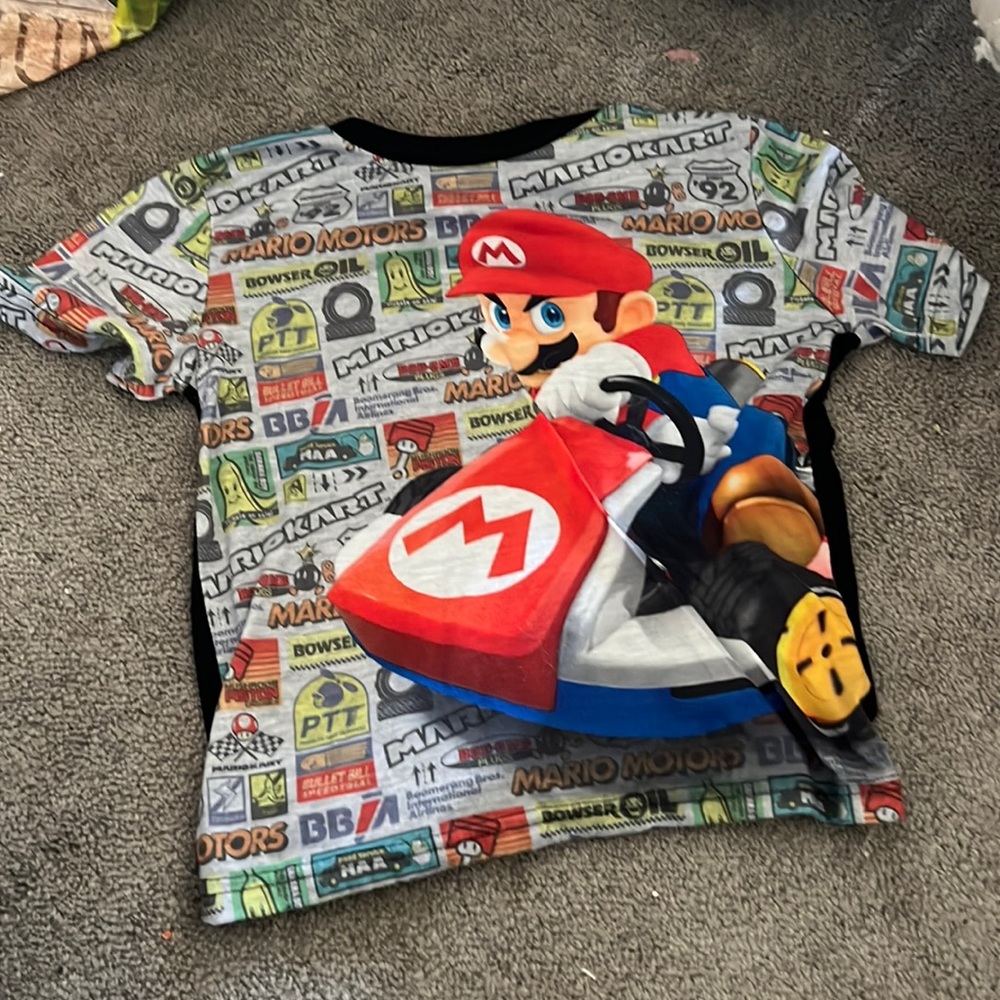 Mario kart short sleeve pant pajamas set size 6/7 S boys